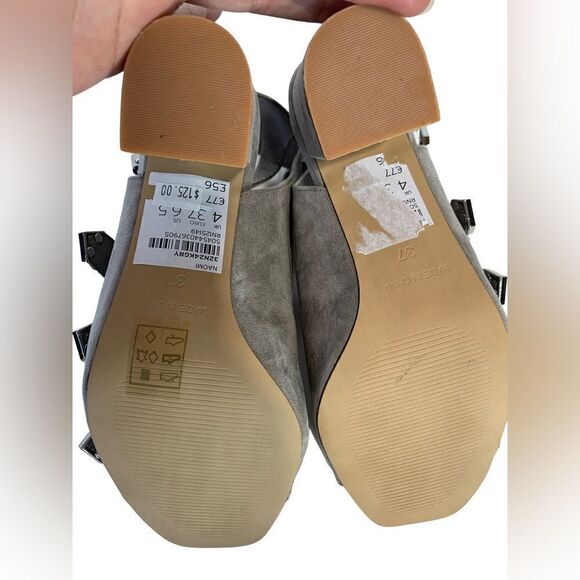 TOP Shop Grey Genuine Suede Chunky Heels - Picture 8 of 10